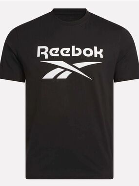 Reebok Men's Crewneck Logo Black & White T-Shirt Size 2XL
